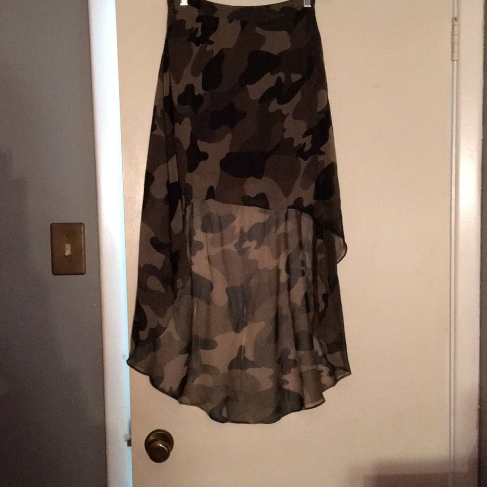 High low camo skirt